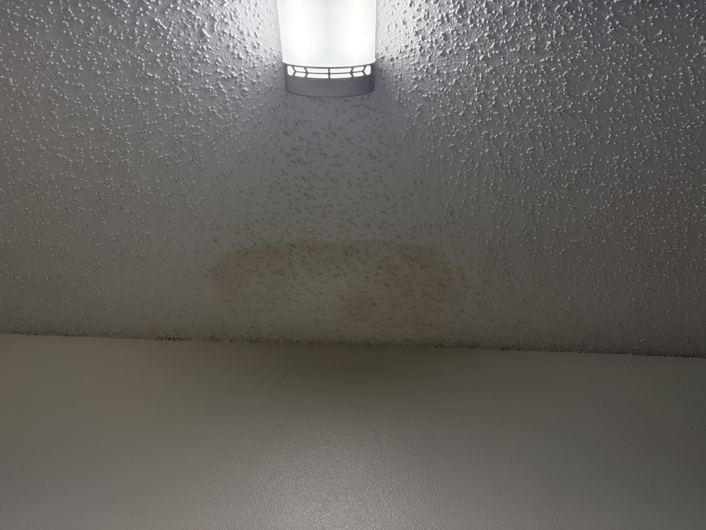 Water stained baseboard